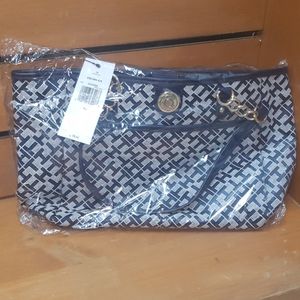 Tommy Hilfiger Blue Geometric Monogram Handbag